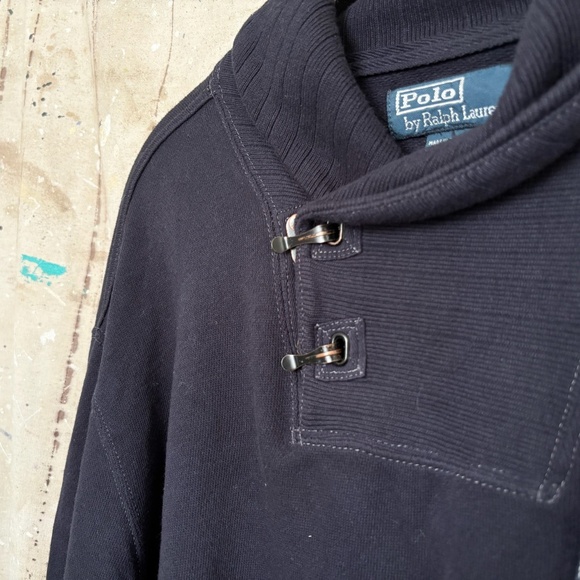 Vintage Polo Ralph Lauren Clasp Shawl Neck Sweatshirt - Picture 2 of 4